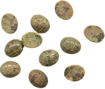 Scarab Stones  10 x 8mm Epidote  100 pieces for