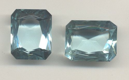 Octagon 25 x 20mm Aquamarine (Unfoiled)  10 pieces for