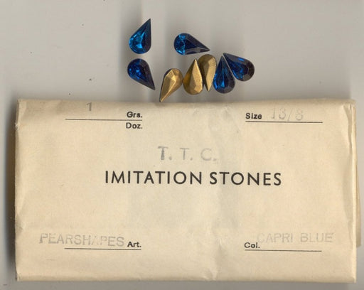 Pearshape Rhinestones  13 x 7.8mm  Gemstone Colors  1 gross for
