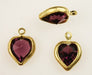 Swarovski heart channel pendant  8 x 8.8mm Amethyst  1/2 gross for