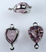 Swarovski heart pendant  Silver plate  8 x 8.8mm Light Amethyst  1/2 gross for