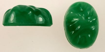 Flat Back Glass Oval  18 x 13mm Green  1/2 gross for
