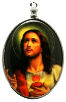 Religious Limoge  40 x 30mm  Sacred Heart Jesus  1 dozen for
