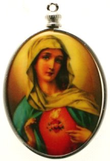 Religious Limoge  40 x 30mm  Sacred Heart Mary  1 dozen for