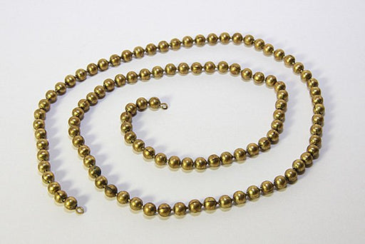 Ball chain Brass  18 inches w/ 5mm beads  1 dozen for