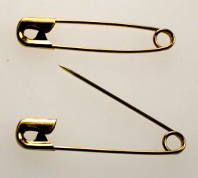 Safety pins  1 1/2 inches gold   10 gross for
