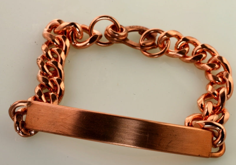 Solid Copper Curb Chain I.D. Bracelets  12 pieces for