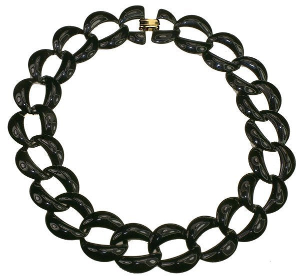 18, Brass - Black Enameled Necklace  3 Necklaces for 