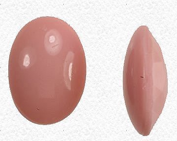Glass Oval  18 x 13mm Opaque Pink  1 Gross For