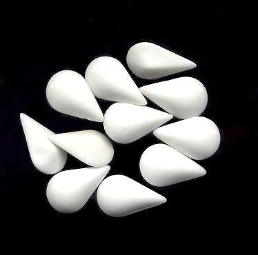 Glass Pearshape  13 x 7.8mm Chalkwhite  2 gross for