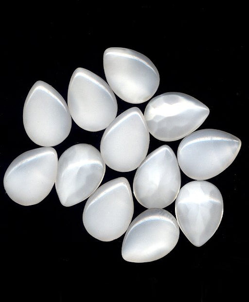 Glass Pearshape  18 x 13mm White Moonstone  1 gross for