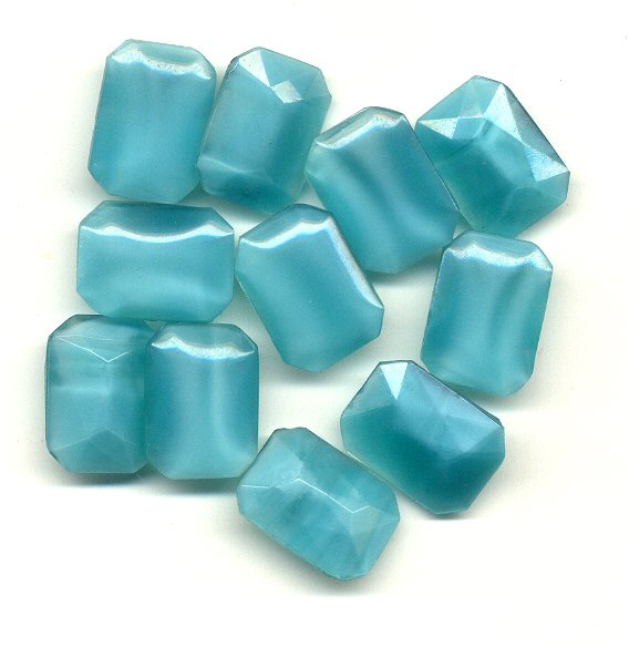 Glass Octagons  18 x 13mm Aquamarine Moonstone  1 gross for