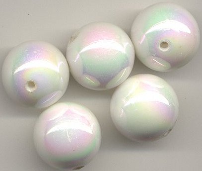 18mm Plastic Bead with irridescent coating 1 gross for