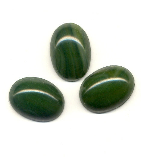 Flat Back Glass  Ovals  25 x 18mm  Jade  2 dozen for