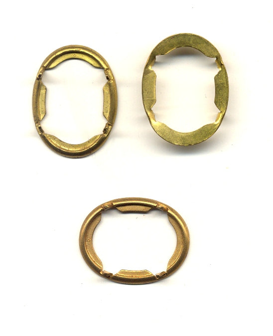 25 x 18mm Flat Back Settings  Raw Brass  1/2 gross for