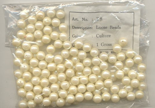 8 MM Cultura Color Pearlized Plastic Bead - Economy Grade. 10 gross for