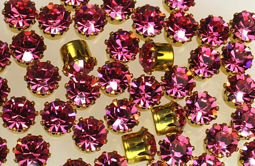 Rhinestones in settings  29ss Chatons  6 colors available  1 gross for