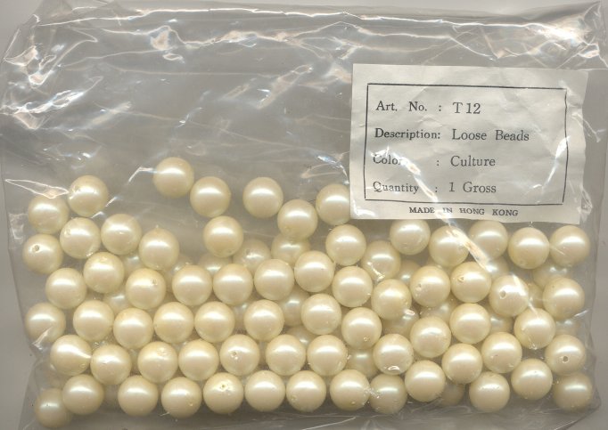 12mm Pearlized Plastic Beads - Economy Grade 4 gross for