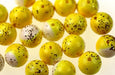 8mm Vintage Plastic Beads  Yellow and White with gold glitter  3-1/3 Gross For
