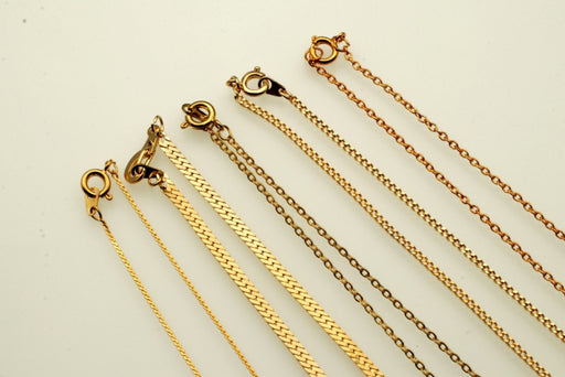 Necklace Assortment  16 Inch Neck Chains  Rhodium Or Gold  6 Dozen For