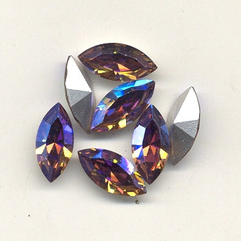 Swarovski ART #4200 Navettes  10 x 5mm Aurora Borealis Colors  1 gross for