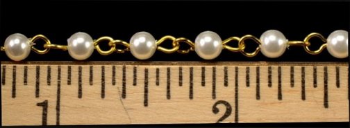 Pearl bead chain 4mm  40 Feet For
