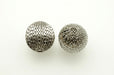 Corrugated Metal Beads 26mm; Silver Plated 2 dozen for