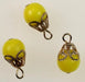 Plastic Drop With Filigree Cap  10mm  1 Gross For