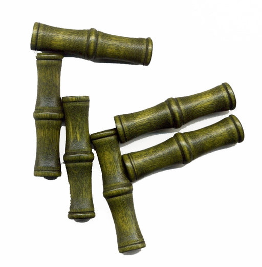 Wooden Tube Beads 60 x 16mm Green 100 pieces for