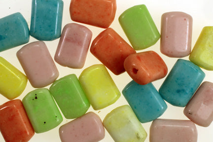 Glass Beads  17 x 11mm  Pastel Colors  1 Pound For