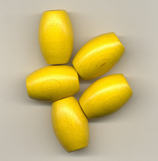 Wooden Tube Beads 32 x 22mm Yellow 100 pieces for