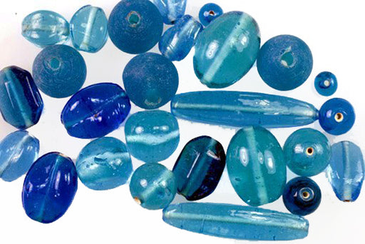 Assorted Glass Beads  Blue Assortment  1 Pound For