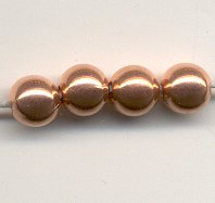 6mm Round Plastic Bead Copper Color 10 gross for