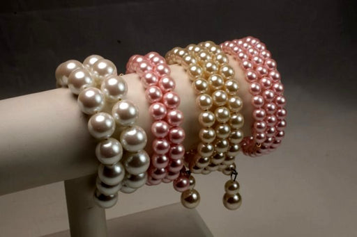 Memory Wire Pearl Bracelete Assortment  1 Dozen For