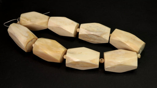 Large Octagon Cut Bone Bead  26m x 48mm  One Strand For