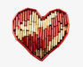Beaded Heart Applique  1 Dozen For