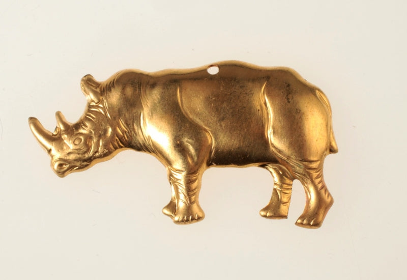 Brass Rhinoceros Stamping  72 Pieces For