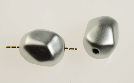 Matte Silver Plated Plastic Bead  19mm x 15mm  1 gross For