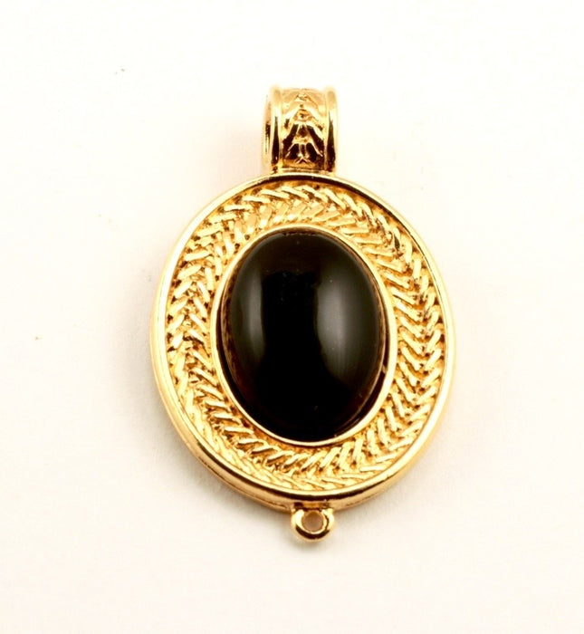 Jet Cabochon Pendant  1 Dozen For