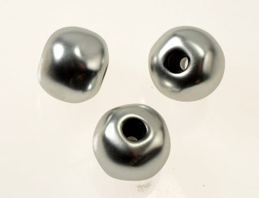 Matte Silver Plated  Plastic Bead  19mm x 23mm  72 Beads For