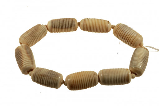 Ribbed Bone Bead  40mm x 20mm  1 Strand For