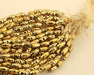 Biwa Style Gold Plated Plastic Bead  9 x 5 mm  One Dozen Strands Strands For