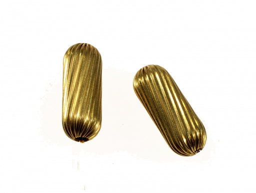 Currugated Brass Bead  20mm x 8mm  144 Pieces For