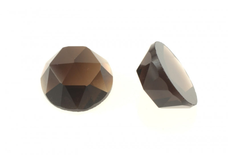 Smokey Quartz Facetted Cabochon  15mm   6 For