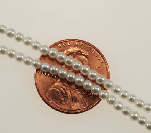 Plastic Pearls  2.5mm  2 1/2 Dozen 30 Inch Strands 