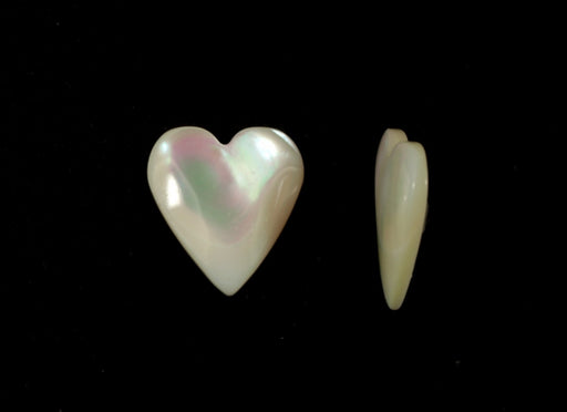 Mother Of Pearl Heart Cabochons  14mm x 16mm  50 Pieces For