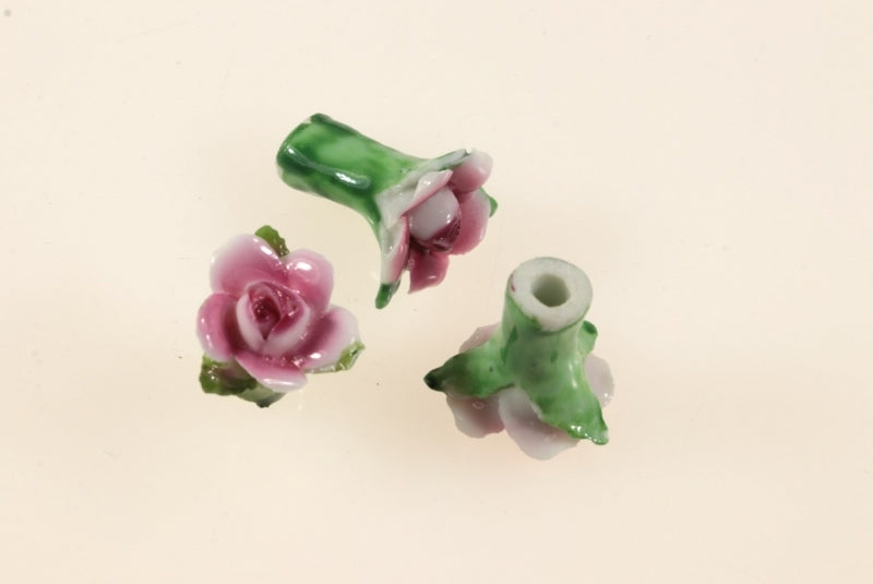 Ceramic Rose Buds  4 Colors Available  1 Dozen For