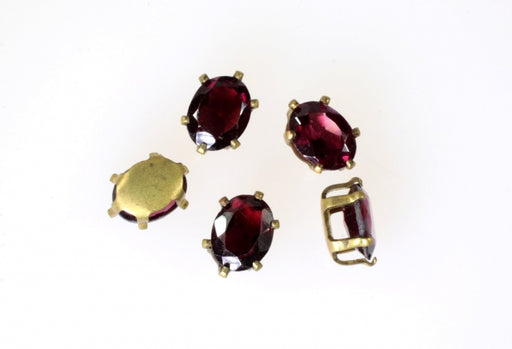 Garnet In Setting  8x6mm  5 For