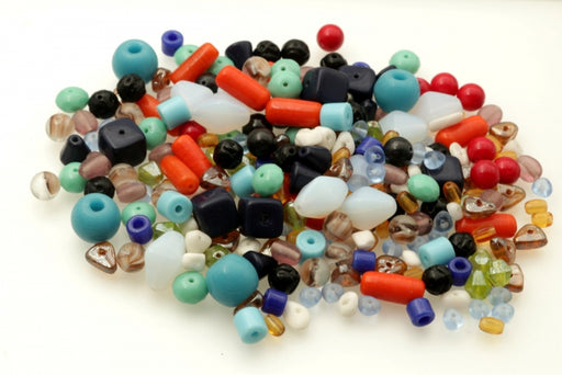 Mixed Glass Beads  1 Pound For