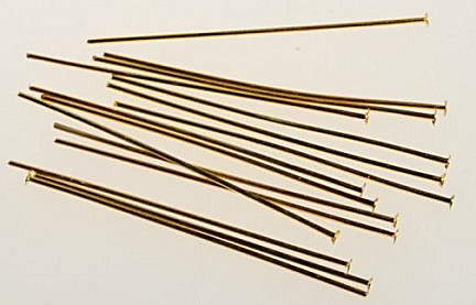 Brass Head pins Gold Plated 1-3/4 inches long 1 pound for